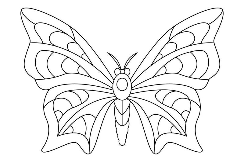 Bé tập tô mỗi ngày với tranh tô màu bướm cho bé tập tô