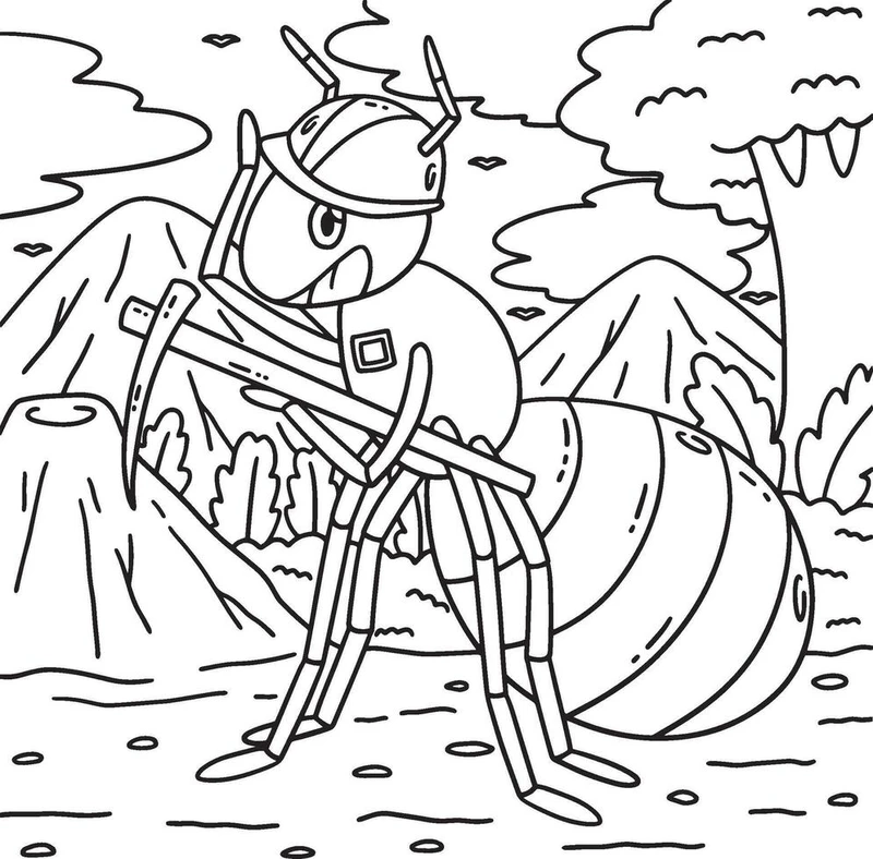 Những mẫu tranh tô màu kiến mini nhỏ xinh dễ thương