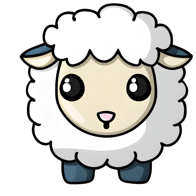 Bộ chibi cừu trắng cute cực xinh và đáng yêu